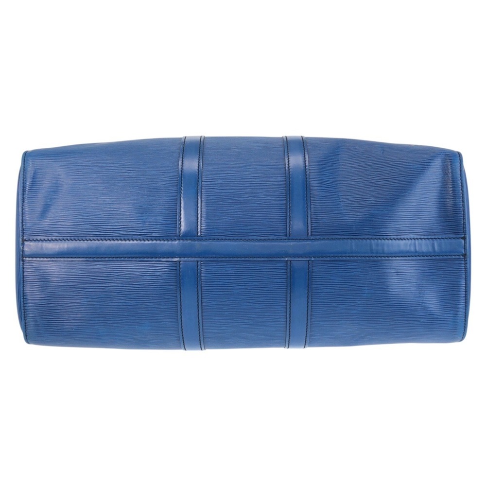 LOUIS VUITTON Epi Keepall 45 Blue Gold Hardware Leather M42975 Boston Bag - Picture 7 of 10